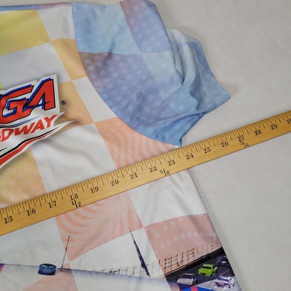 Mens NASCAR Checkered Flag Blue Multicolor Sublimated T-Shirt XL - Picture 12 of 14